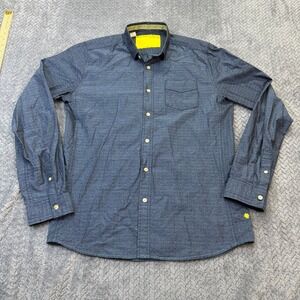 Descendant of Thieves Button Down Mens Medium Blue Micro Pattern 6DW1257 Limited